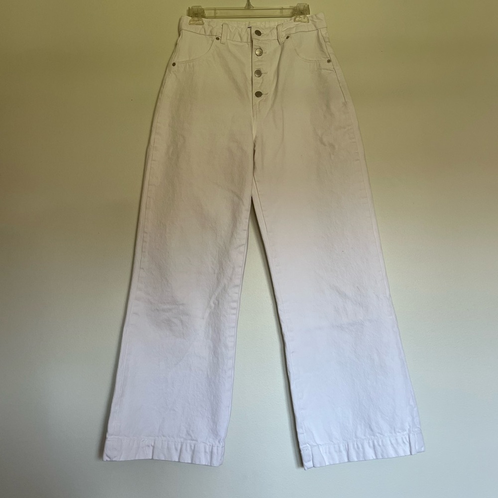 ROLLAS BUTTON FLY WHITE JEANS